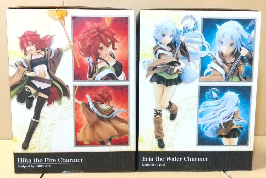 遊戯王　モンスターフィギュア　火霊使いヒータ　水霊使いエリア　セット