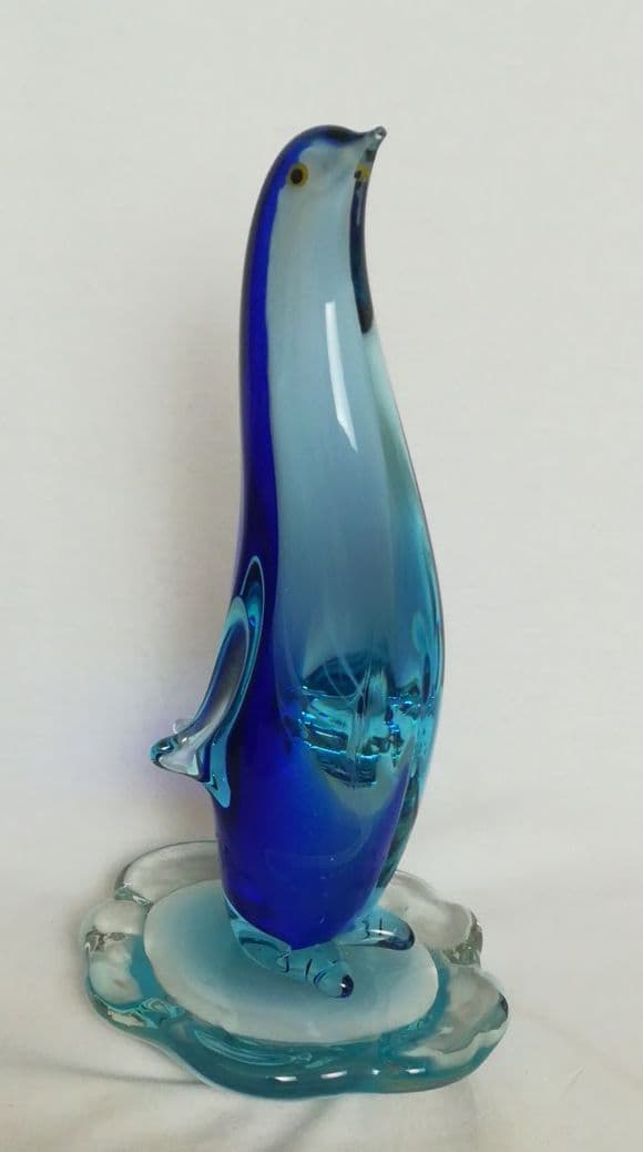 マルティグラス　大きな　ペンギン　置物　硝子　専用箱付き