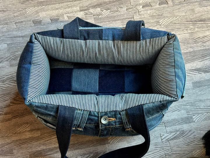 ふわふわ　キャリーバッグ　② デニムリメイク