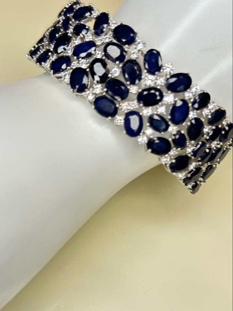 即*中様 天然石サファイアバングル