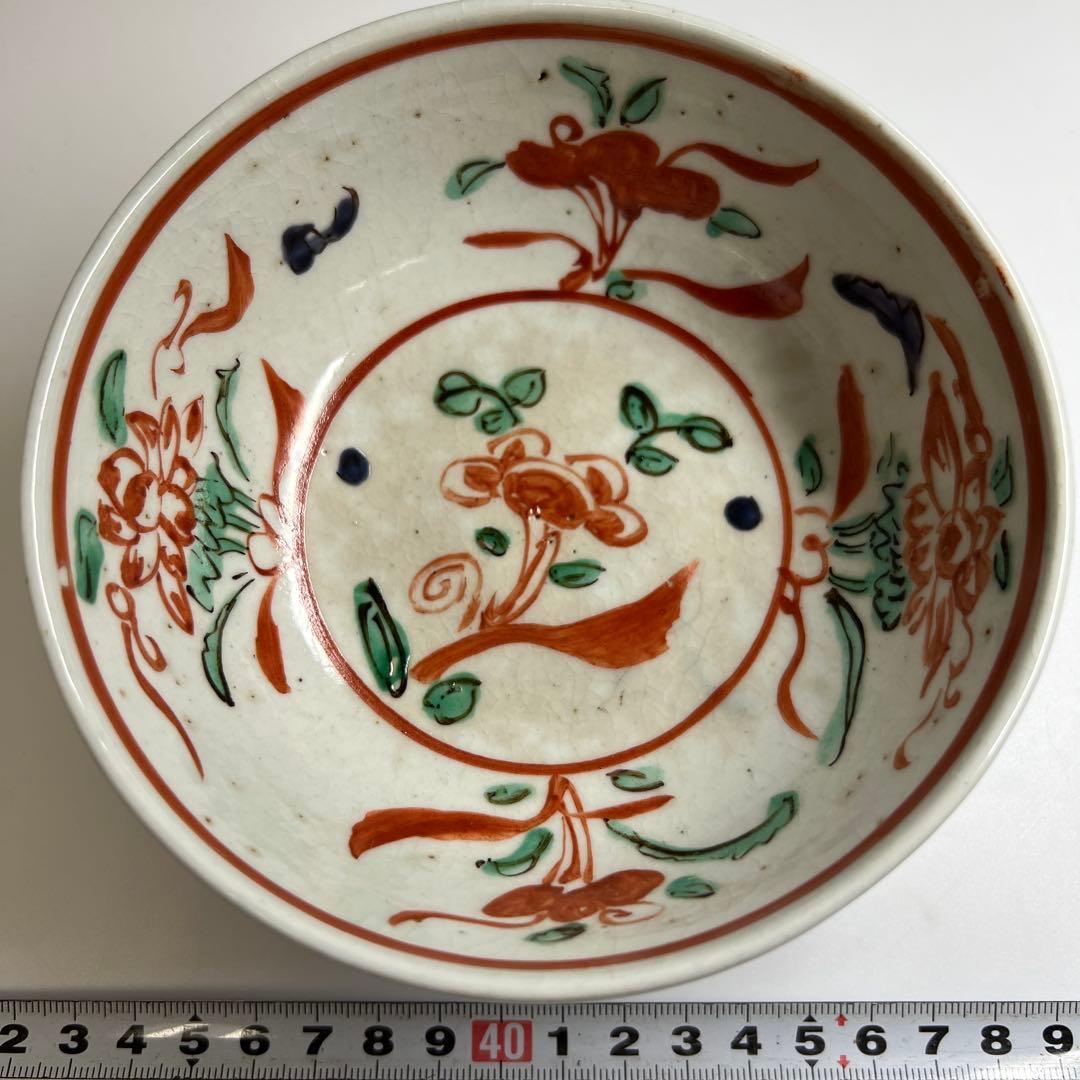 中国明時代　呉州赤絵茶碗　木箱付　口径13.5㎝　東Y7-0709⭐︎2Fタトコ