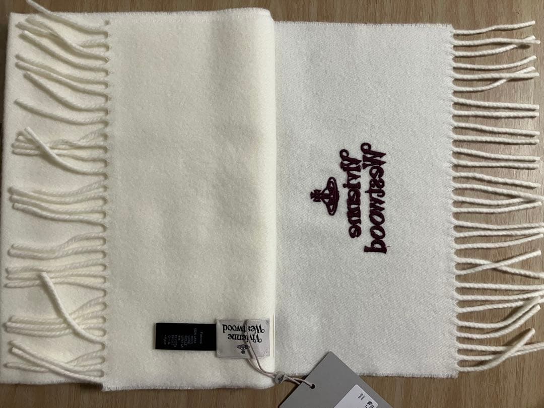 vivienne westwood マフラー　ホワイト　30×180 scarf