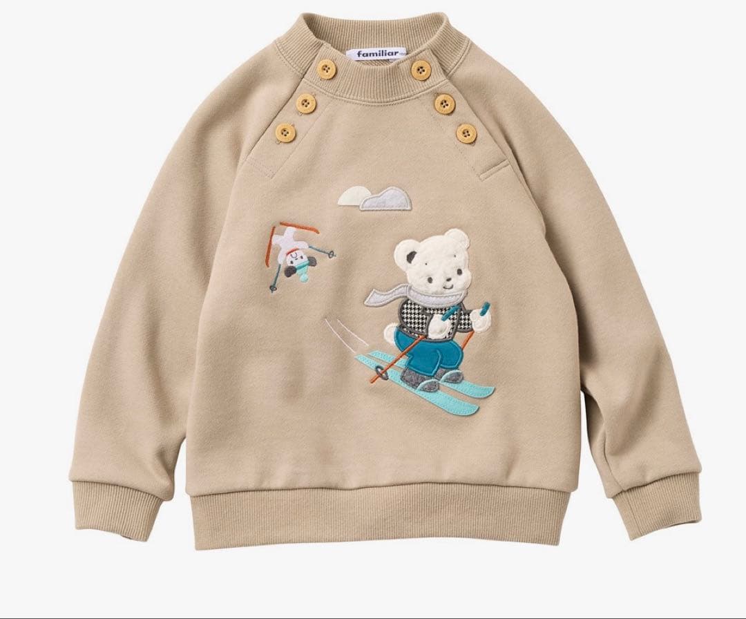 今季新作　familiar ファミリア　トレーナー　100 ふぁみちゃん　スキー