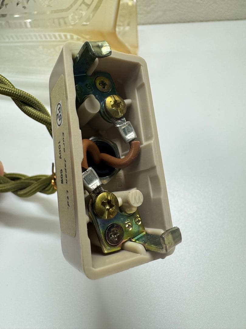 レトロ ガラス ペンダントライト 吊り下げTOSHIBA製