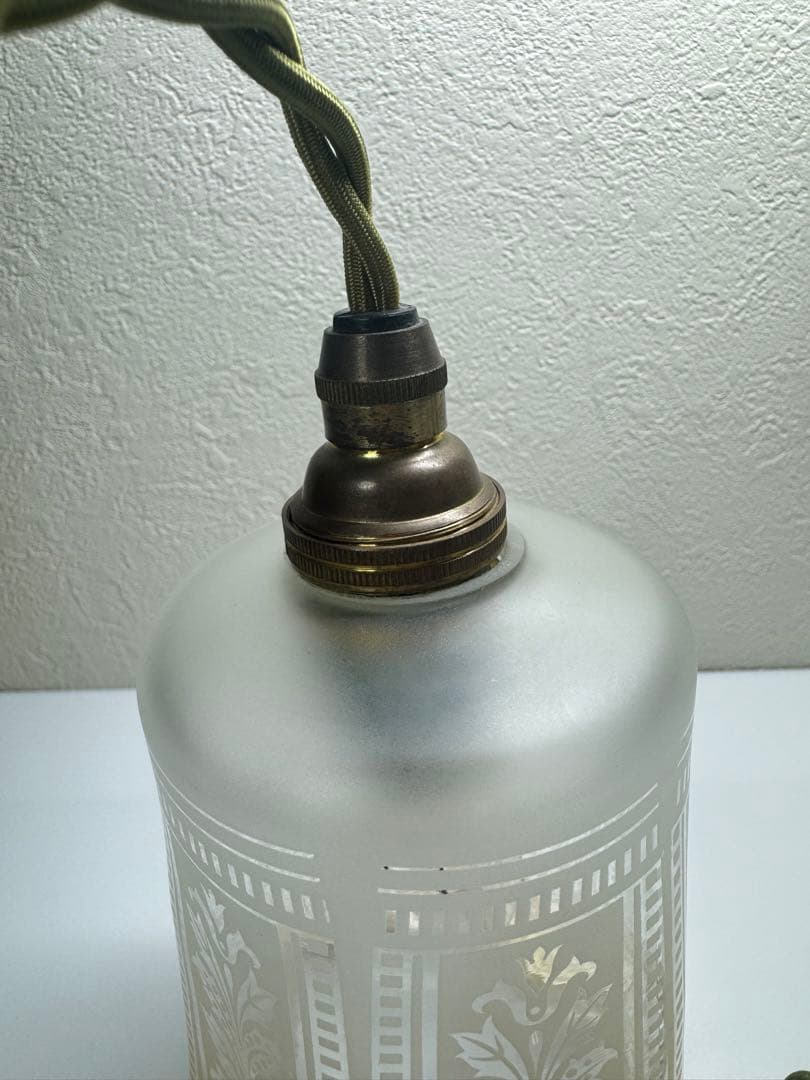 レトロ ガラス ペンダントライト 吊り下げTOSHIBA製