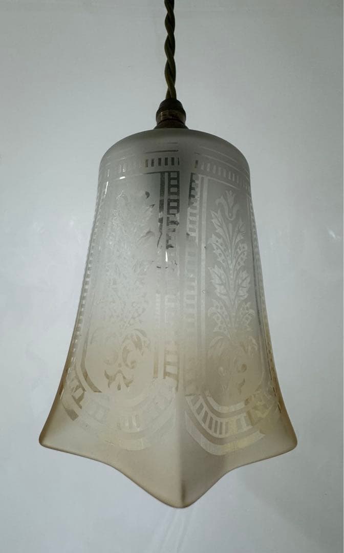 レトロ ガラス ペンダントライト 吊り下げTOSHIBA製