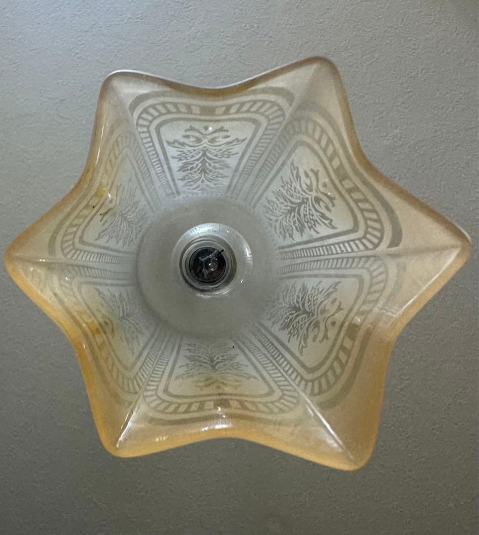 レトロ ガラス ペンダントライト 吊り下げTOSHIBA製