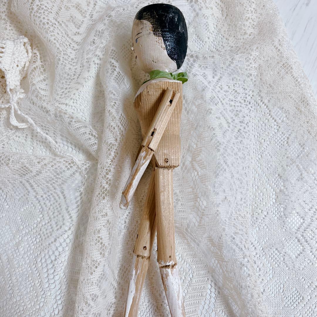 【希少】ペグドール 優しい表情　アンティーク ウッデンドール 木製人形