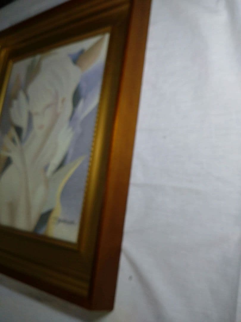 Ｔ.yukawaサイン入り　 湯川輝義　水晶　貴石画　 美人　綺麗　絵画