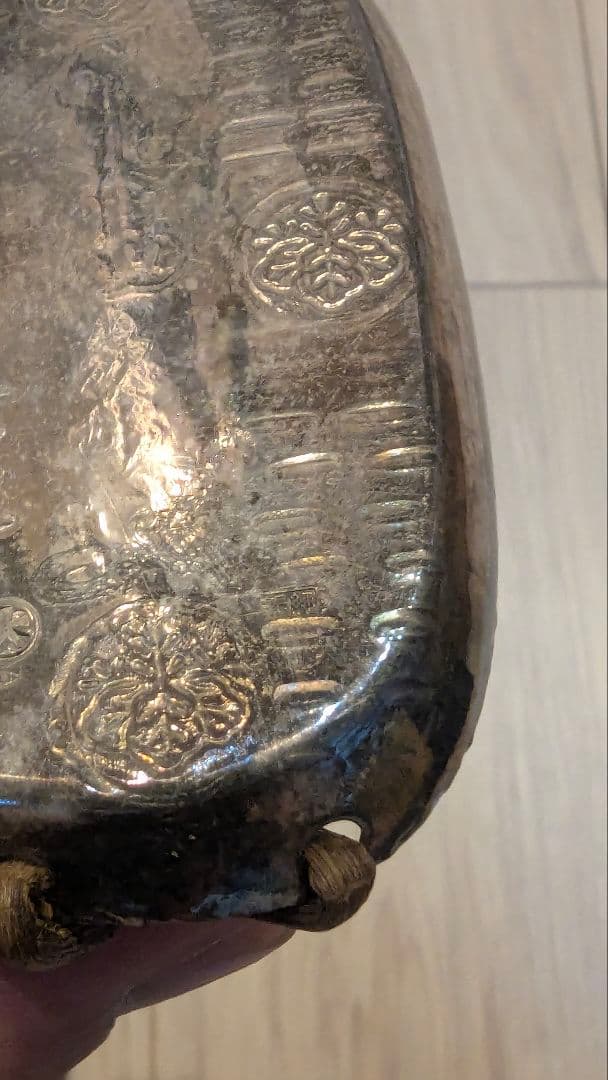 純銀　小判型　楊枝入　SILVER　桐箱　大丸　賞桮受領　骨董