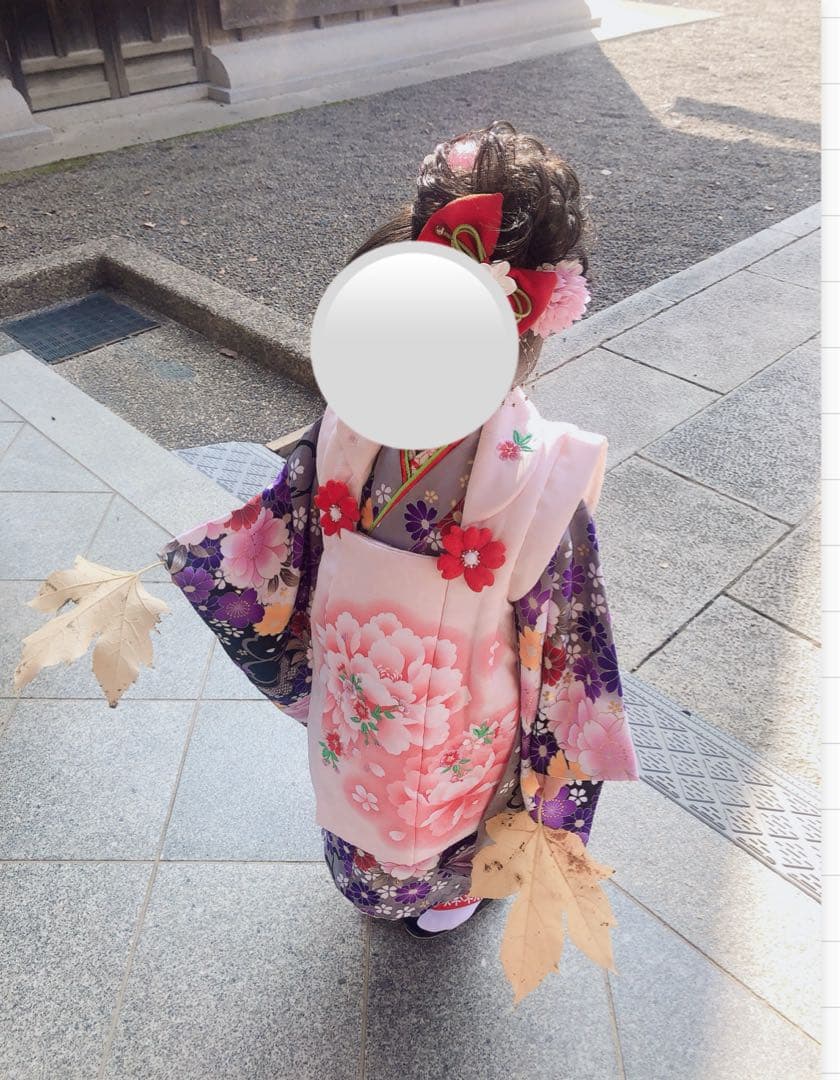 七五三用 3歳 花柄着物一式セット