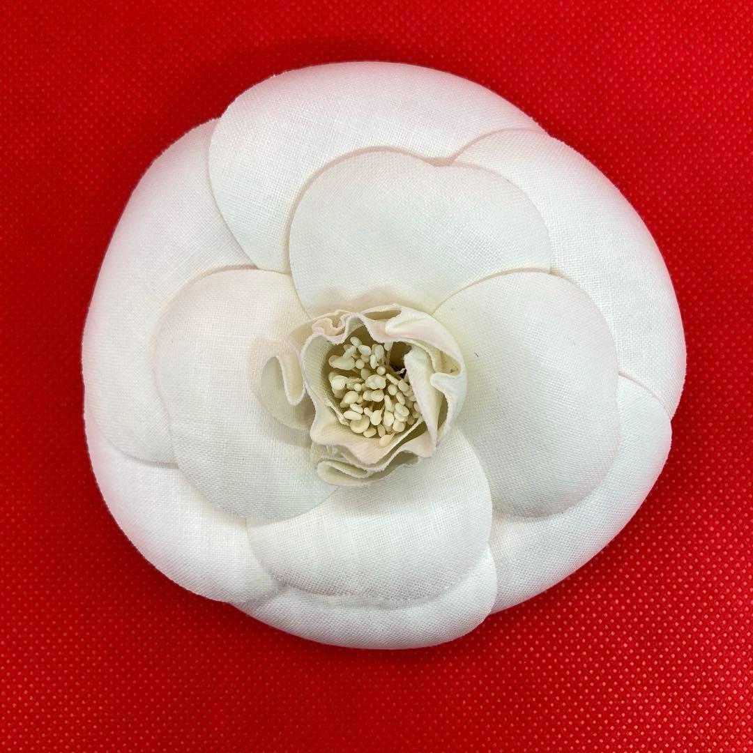 【美品】CHANEL シャネル カメリア コサージュ ホワイト　ヴィンテージ