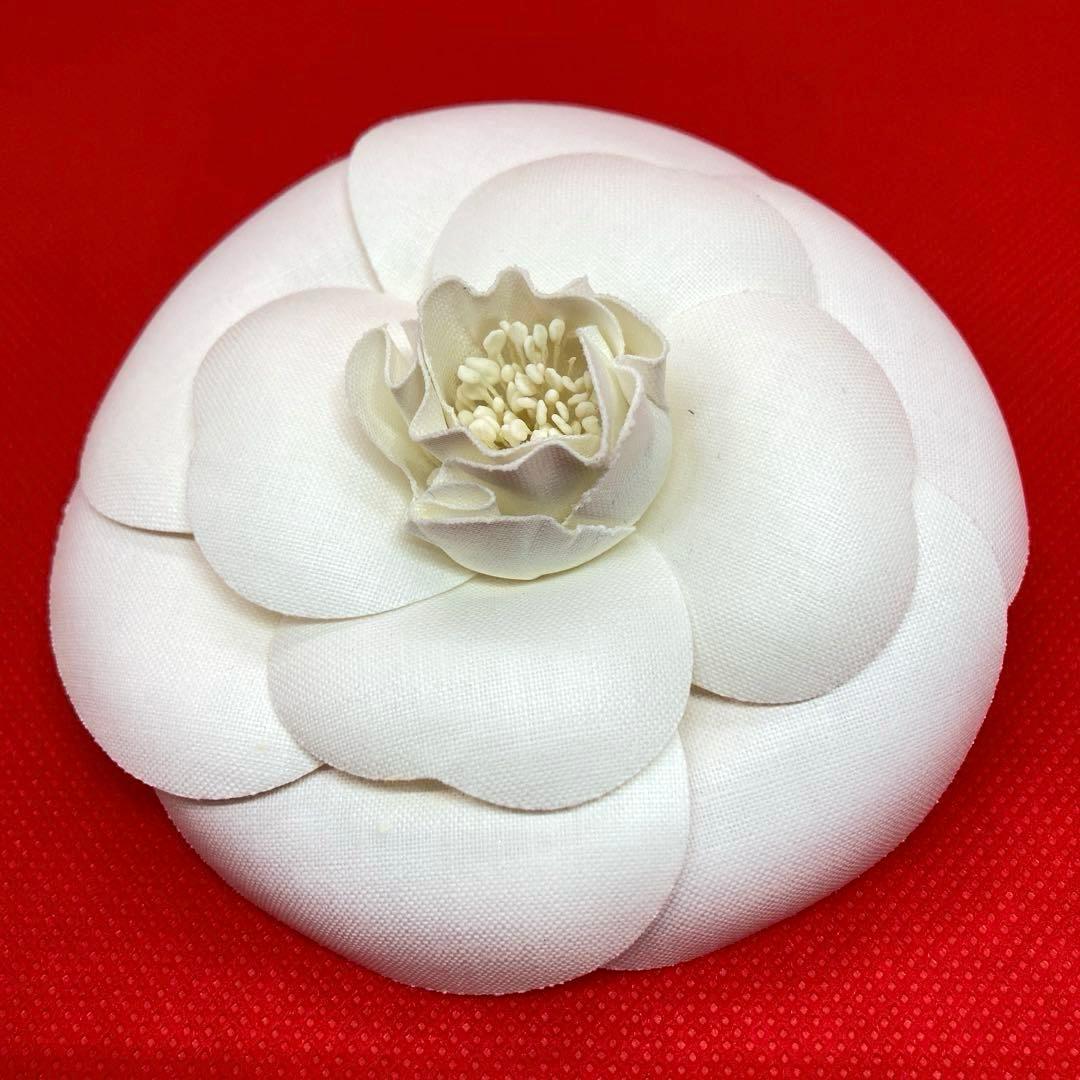 【美品】CHANEL シャネル カメリア コサージュ ホワイト　ヴィンテージ