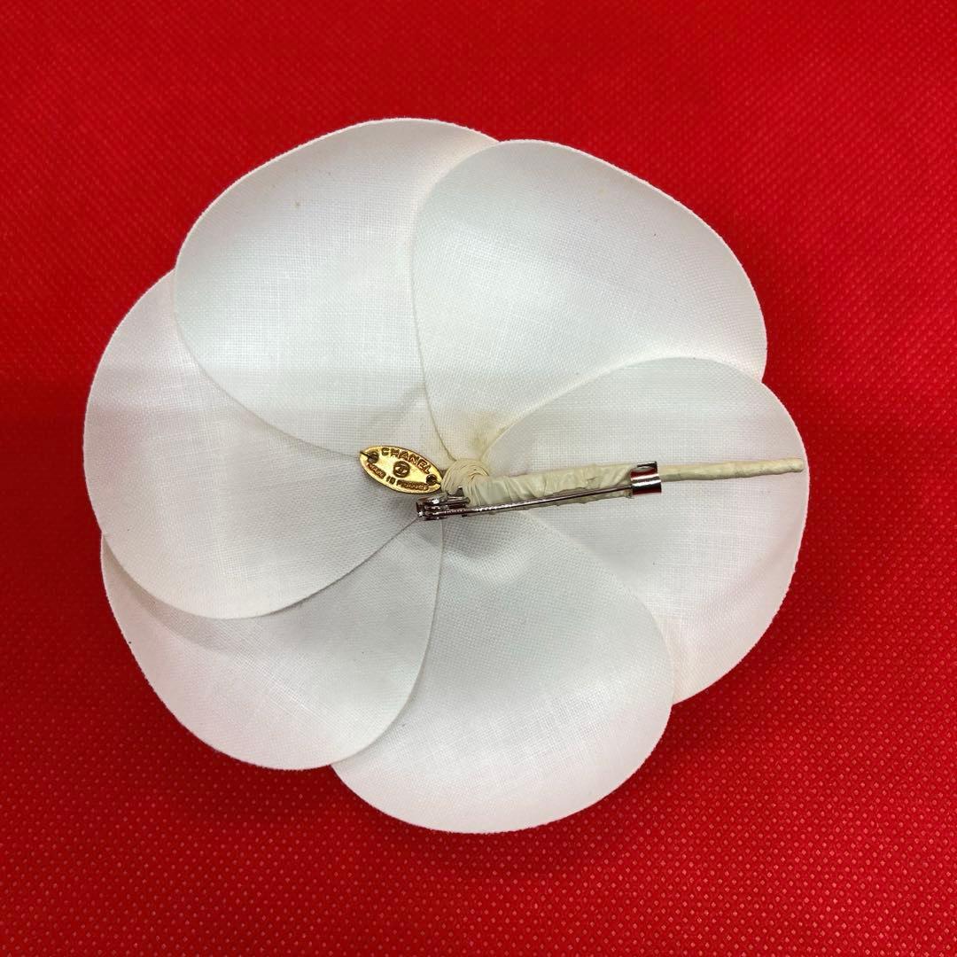 【美品】CHANEL シャネル カメリア コサージュ ホワイト　ヴィンテージ