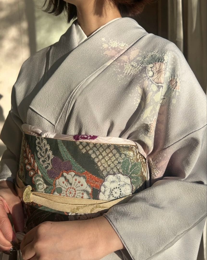 訪問着３点辻が花　卒業式　入学式　お宮参り【訪問着、袋帯、帯締め】