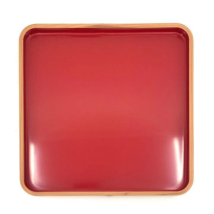 秋田杉 曲わっぱ 角盆 内朱