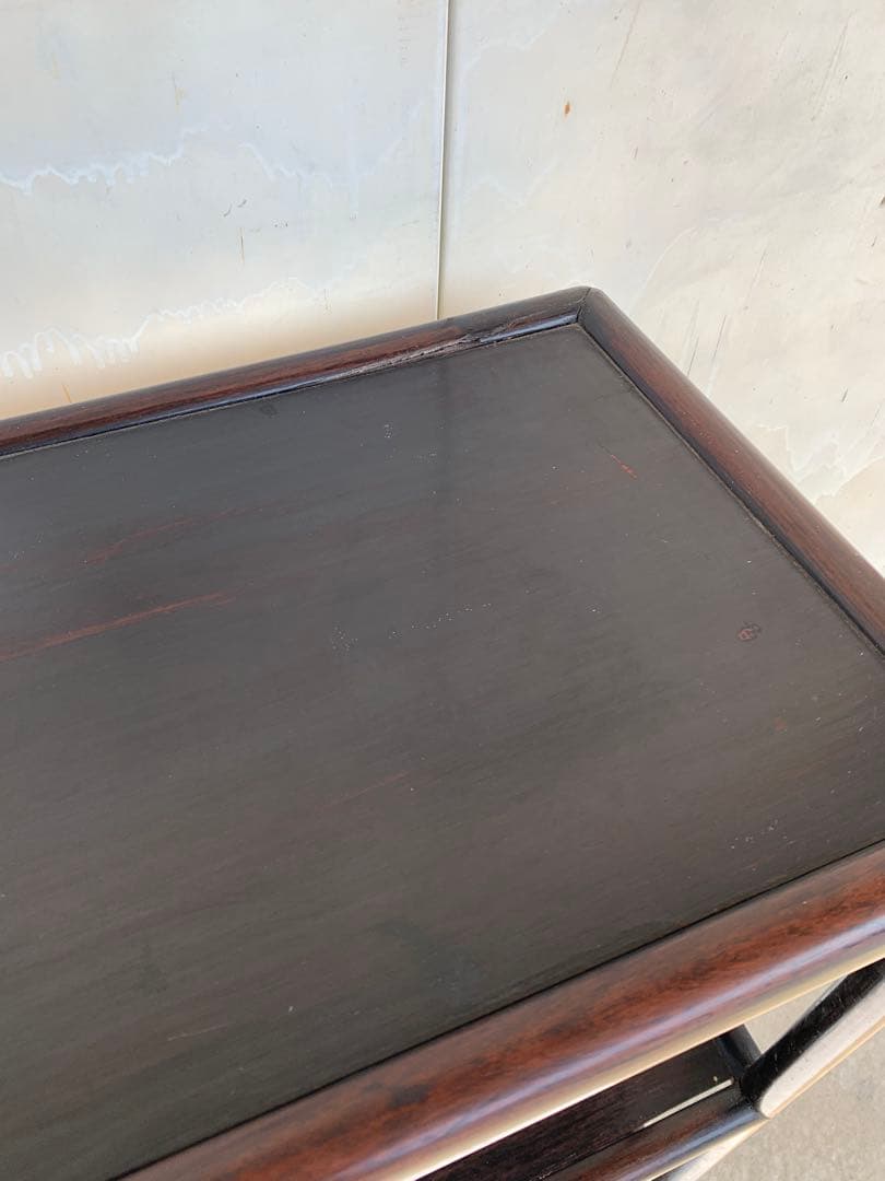 中国家具 古玩 古紫檀 古唐木 雷門 小ぶり 茶棚 無垢材