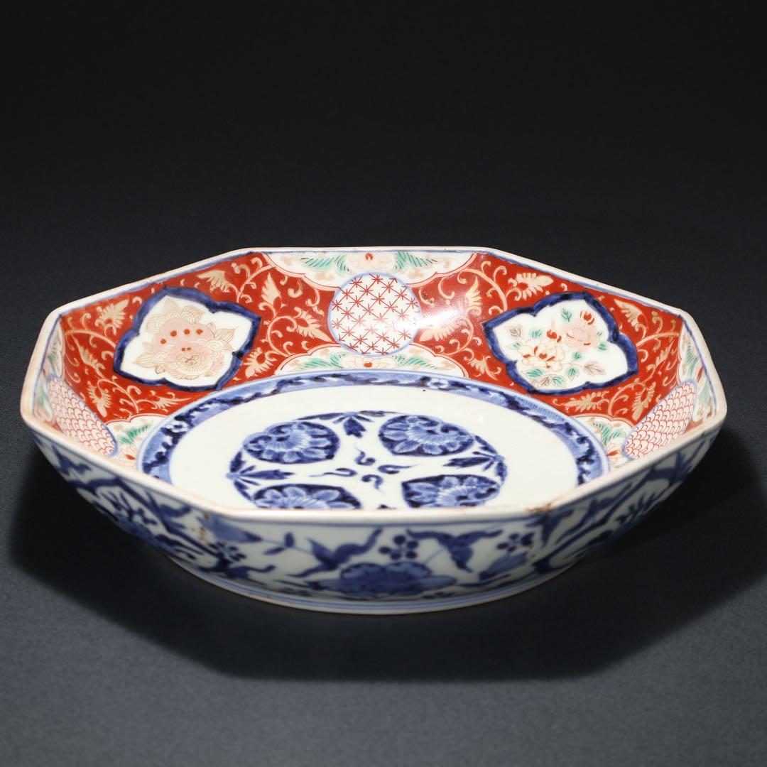 古伊万里金襴手八角鉢　∅ 24㎝　骨董　古伊万里　R0100ラ