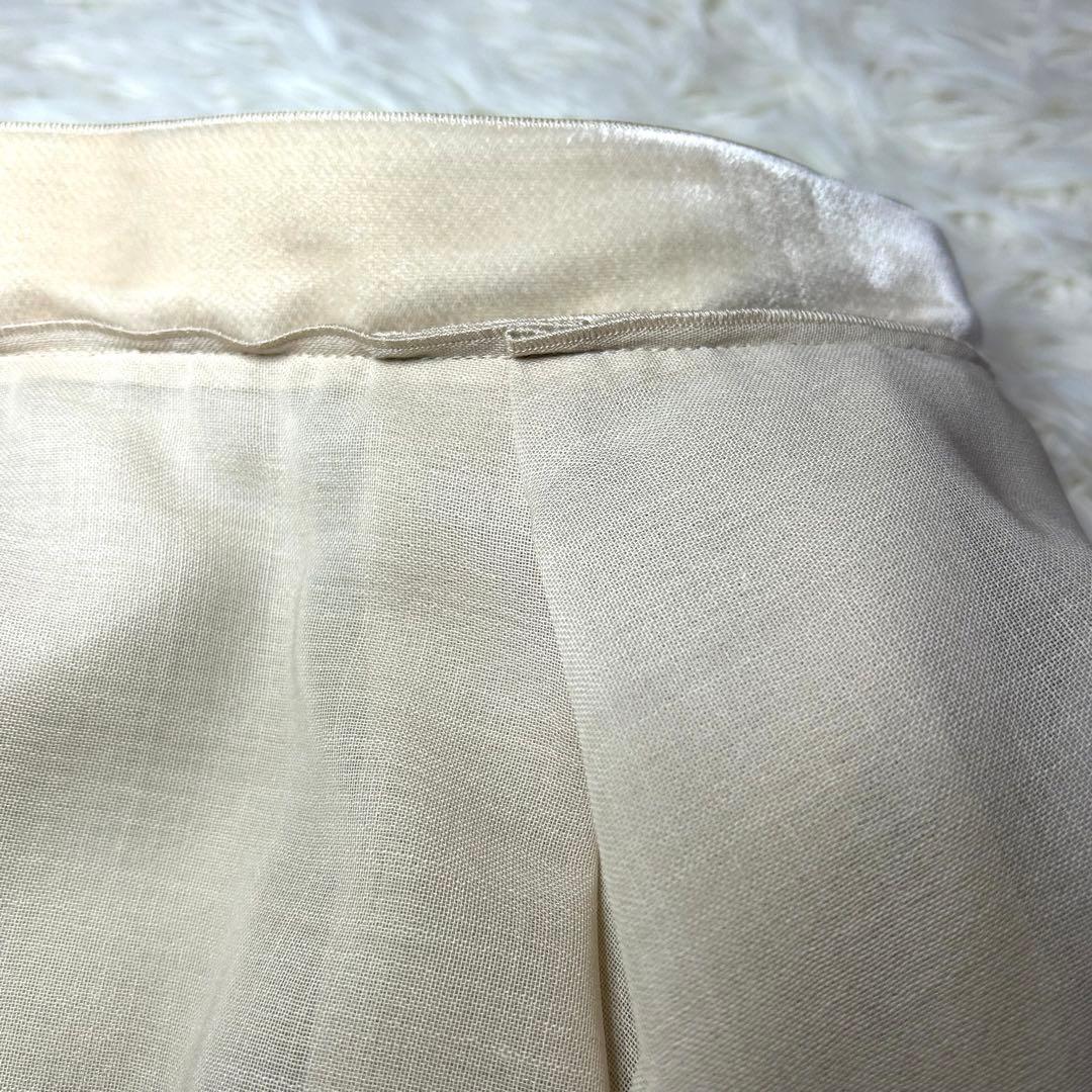 【美品】FOXEY✨フレアスカート チュール【40】ベージュ