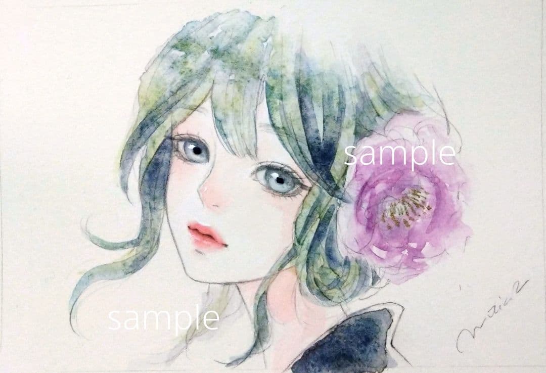 専用　絵画　原画　肉筆　水彩画　手描きイラスト　和装