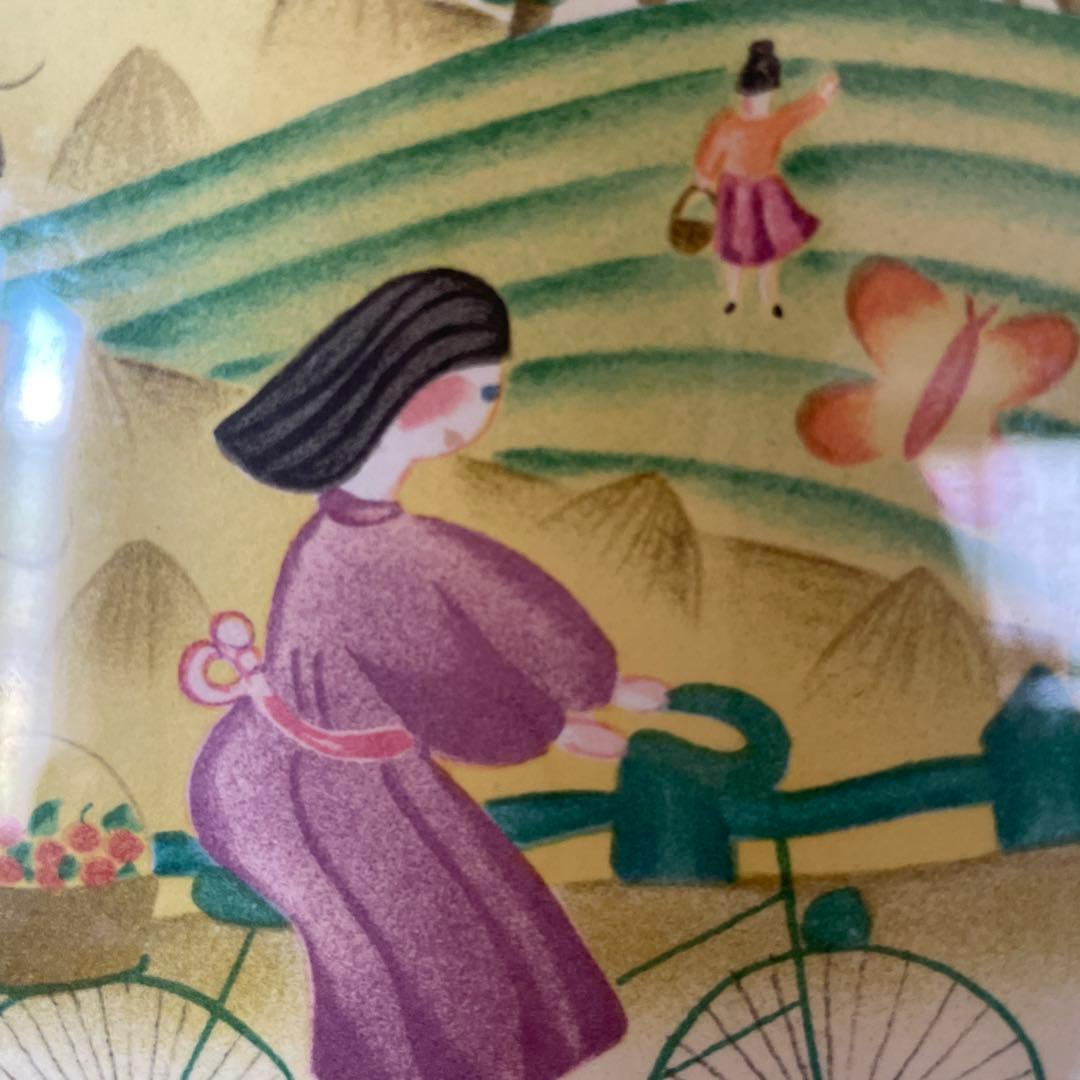 Valerie Hemmer リトグラフ　青い鳥　自転車　カップル　家族