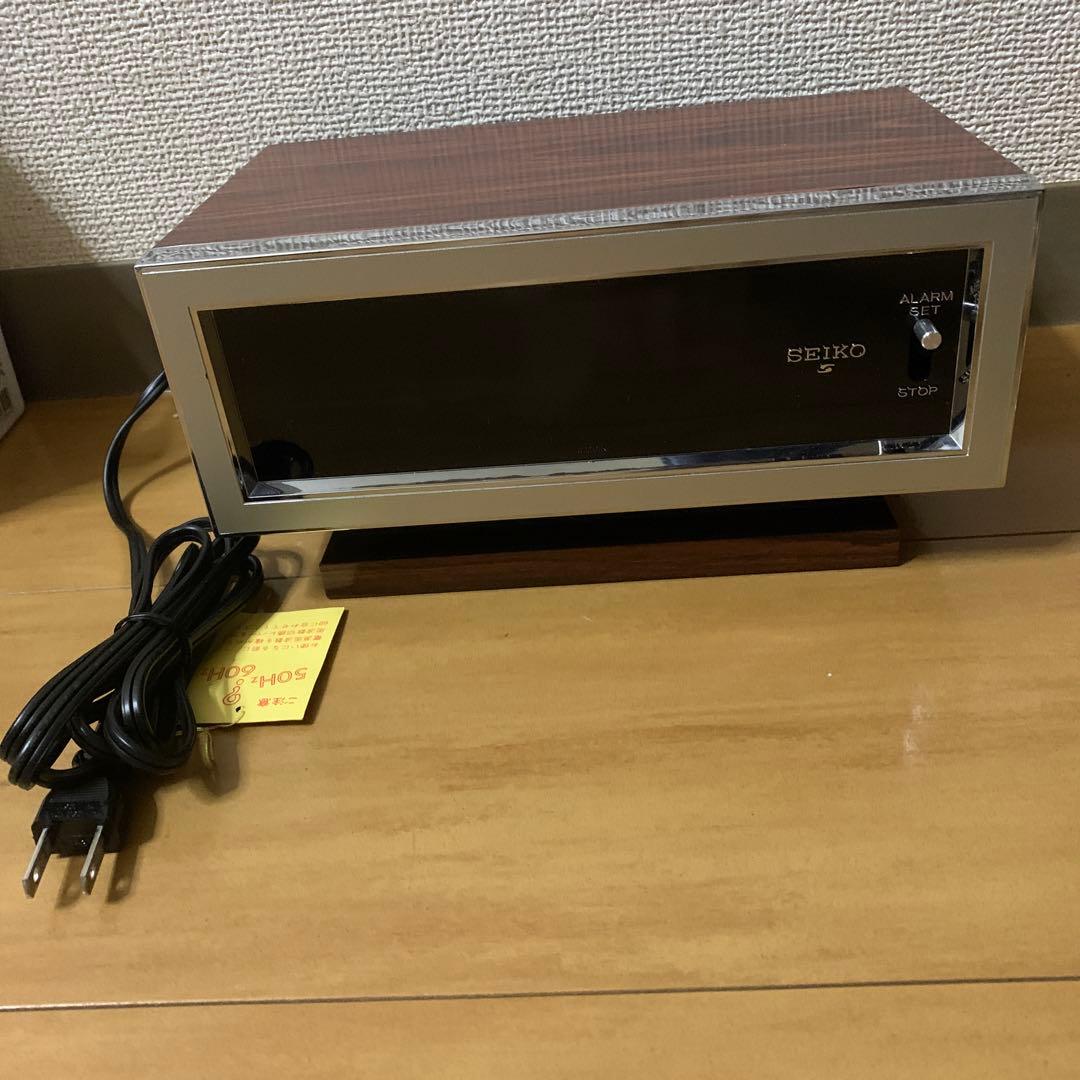 セイコーデジタルクロック　置時計　DL410B　目覚まし時計　木目調　昭和レトロ