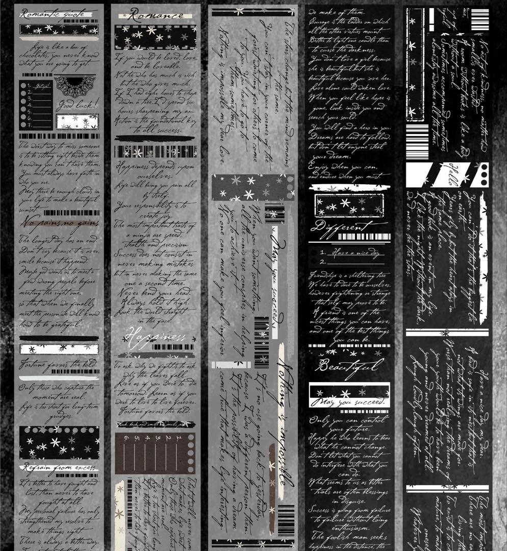 霖蓝汐原创手账《浪漫语录》海外マスキングテープ　マステ 【2646】