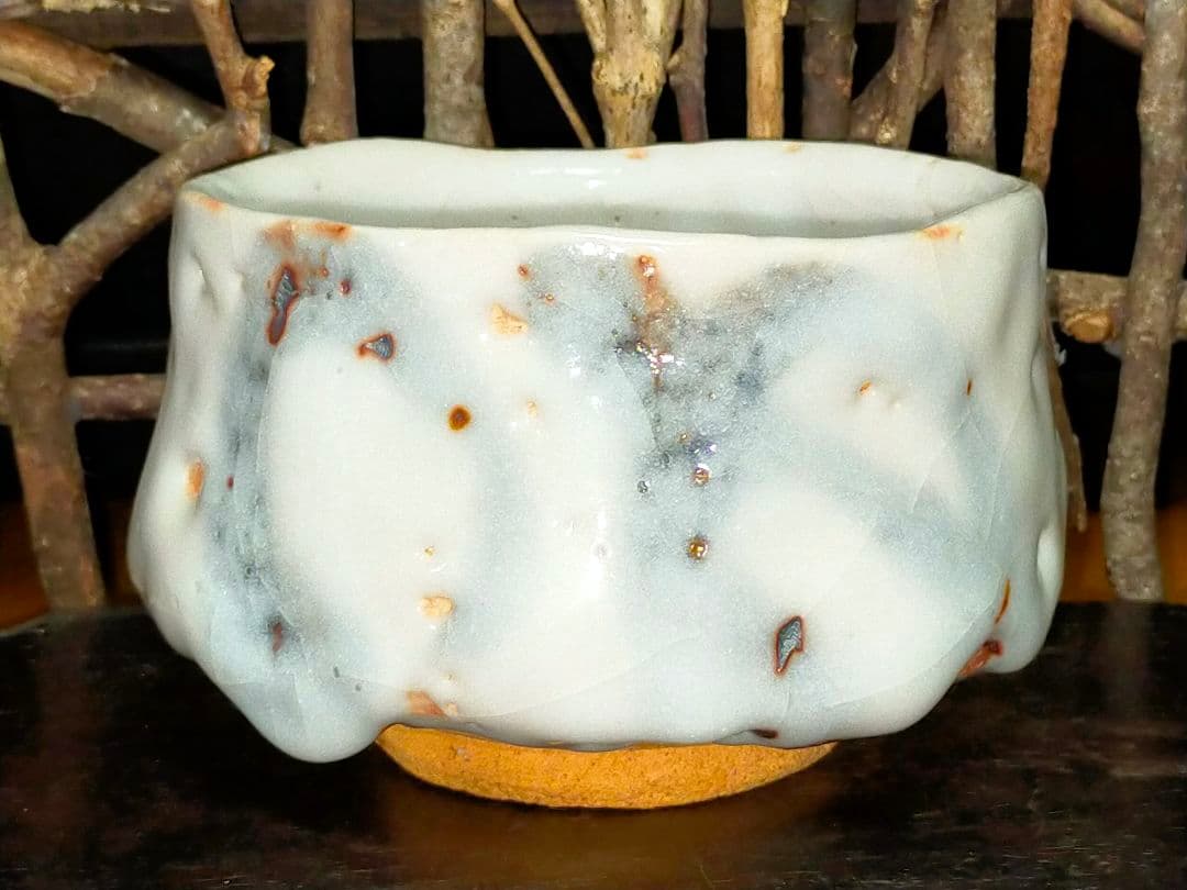 ♥美濃焼♥　志野　茶碗　⑥　無銘　茶道具　骨董　古玩