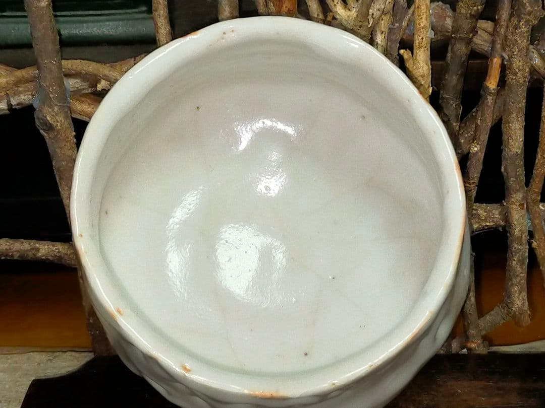 ♥美濃焼♥　志野　茶碗　⑥　無銘　茶道具　骨董　古玩