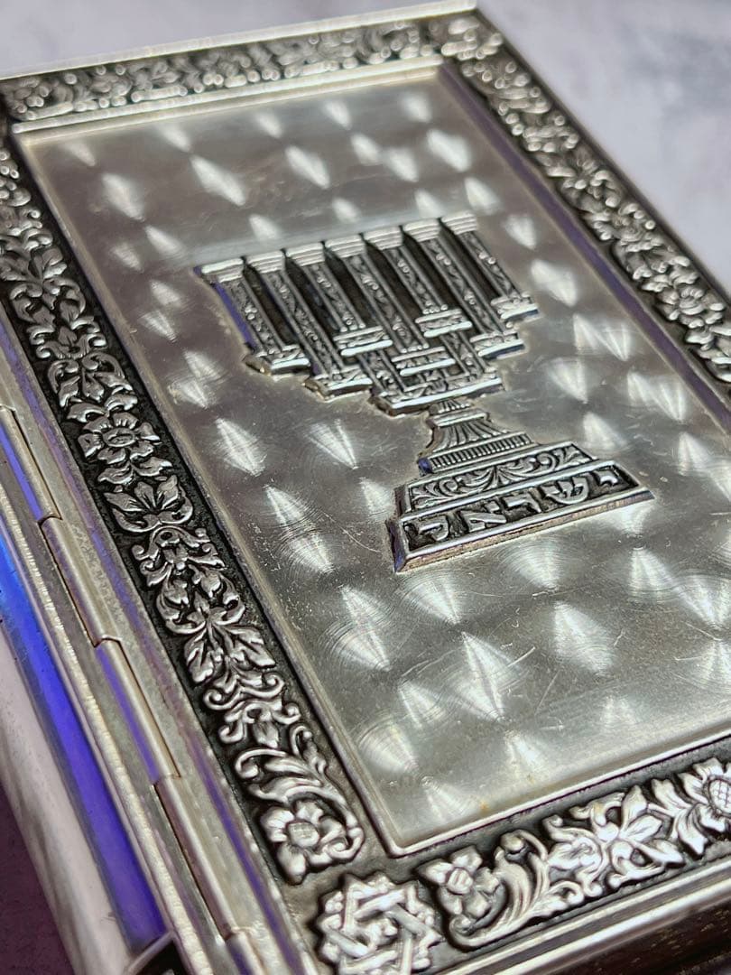 ヴィンテージ　祈祷書　聖書　イスラエル　ヘブライ語　トルコ石風　古本　洋書