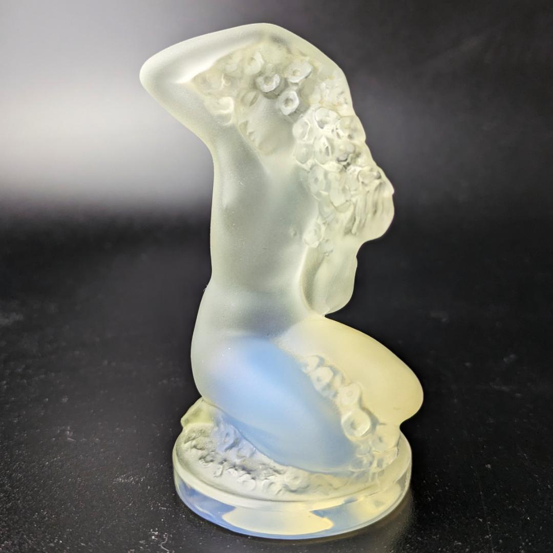 【箱付き極美品】ラリック フロレアル オパルセント ガラス 幻想的な青 裸婦