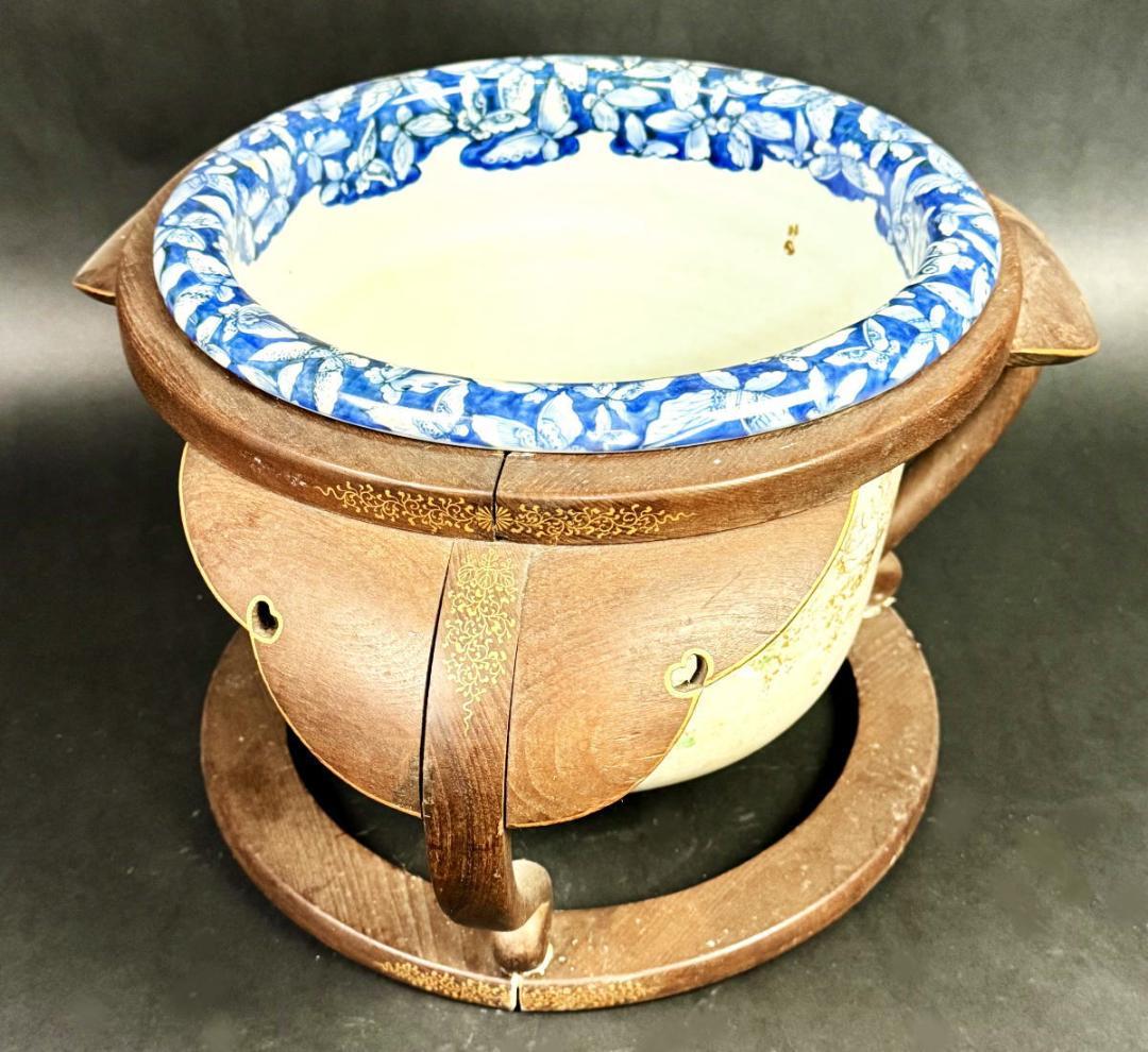 江戸時代 古染付鉢 呉須 青花 焼物 入手困難 骨董 日本古玩 WWTT215