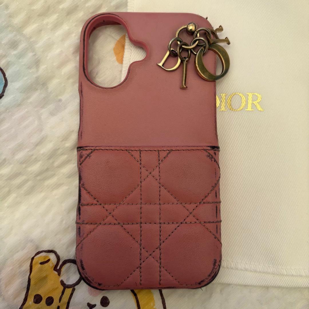 lady Dior iPhone16ケース　ディオール　ピンク　スマホケース