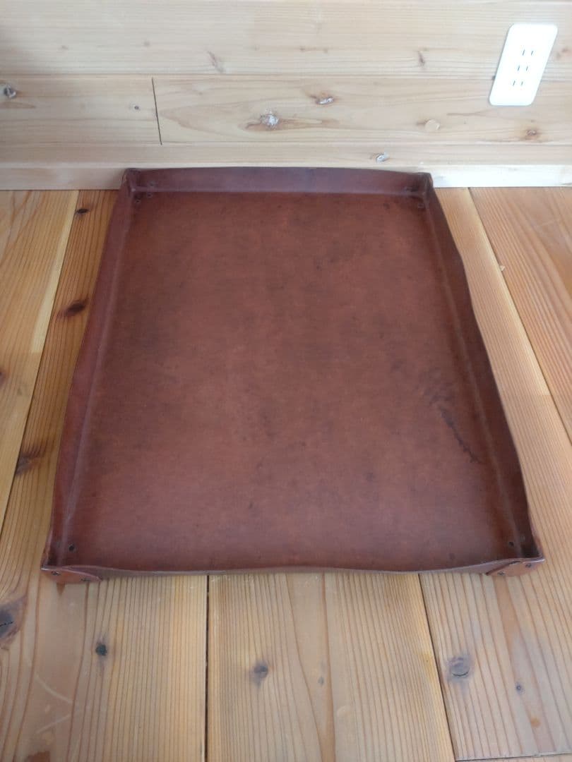 ボテ箱 昭和レトロ 蓋付き 朱いろ 古道具 コンテナ 硬質紙製