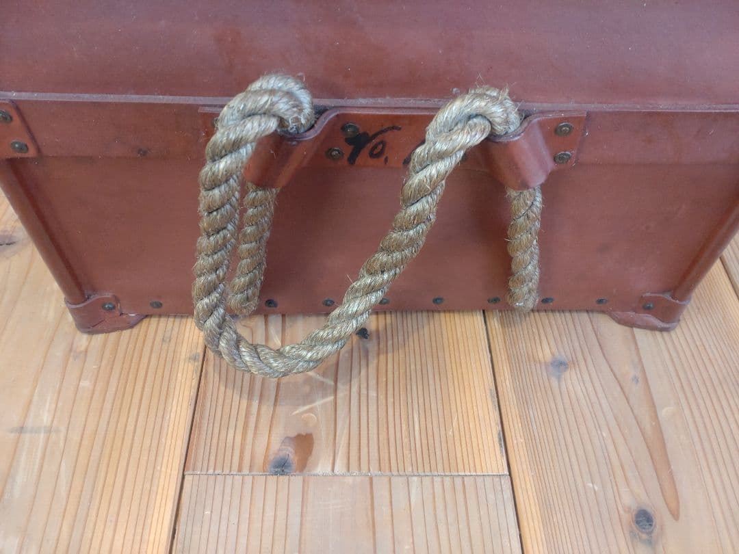 ボテ箱 昭和レトロ 蓋付き 朱いろ 古道具 コンテナ 硬質紙製