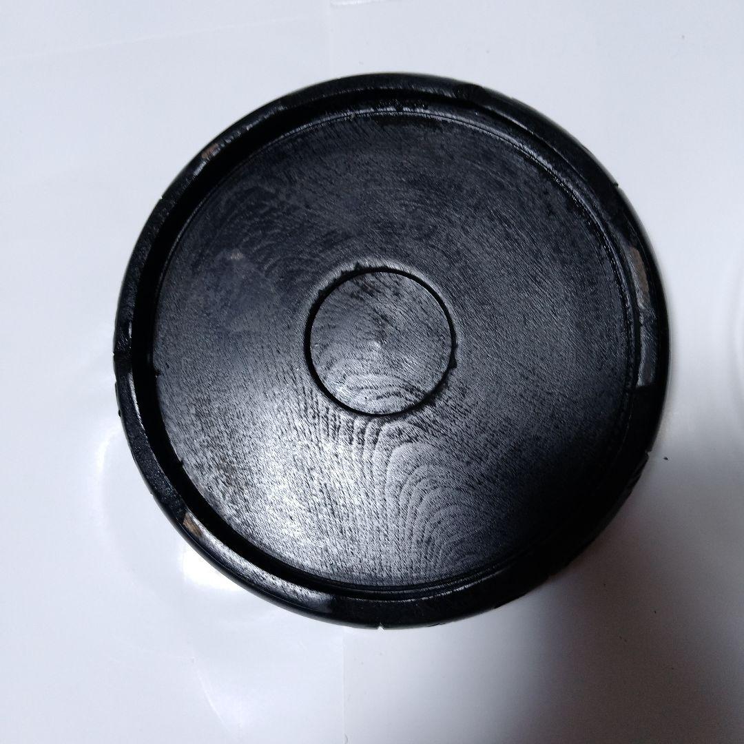 黒釉 陶器 水差し 蓋付き　台座付き