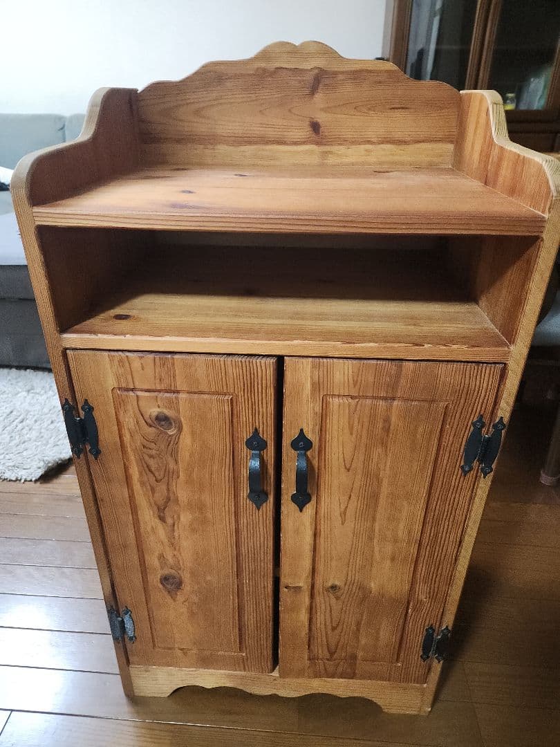 カントリー家具　パイン材　収納ラックパイン材使用手作り