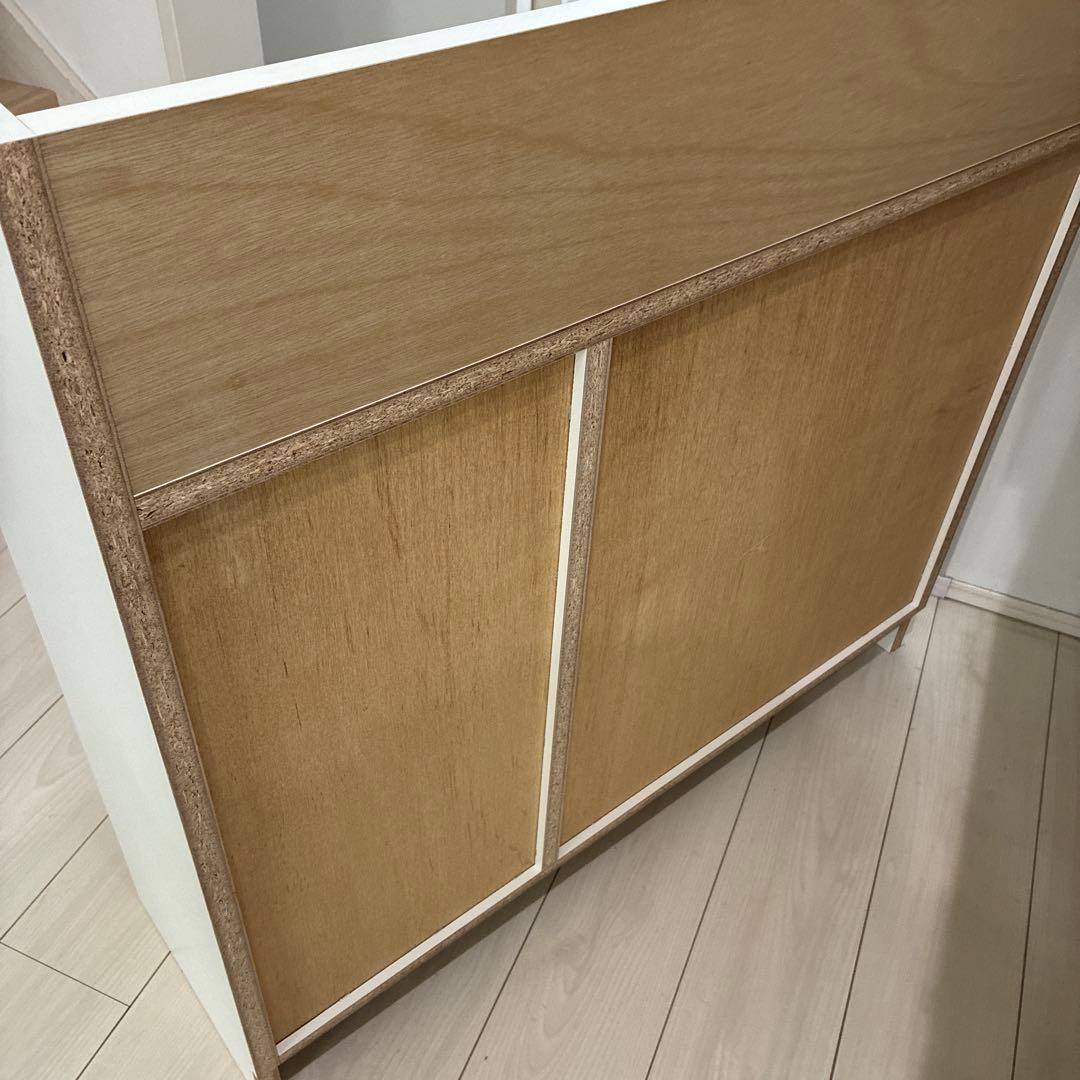 美品　日本製　オガモク　カウンター下収納　引き出し収納　スリム　ホワイト①