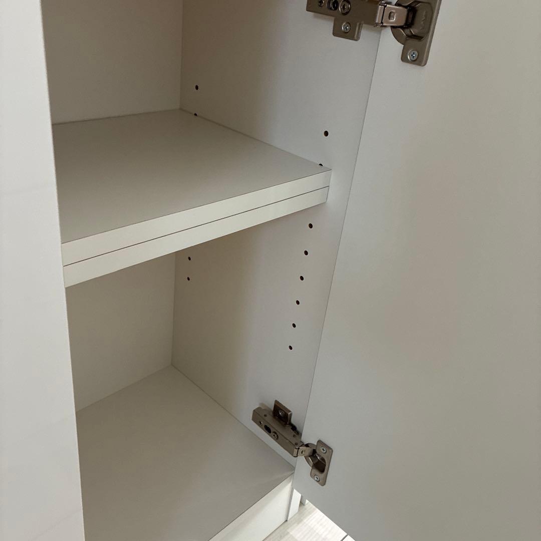 美品　日本製　オガモク　カウンター下収納　引き出し収納　スリム　ホワイト①