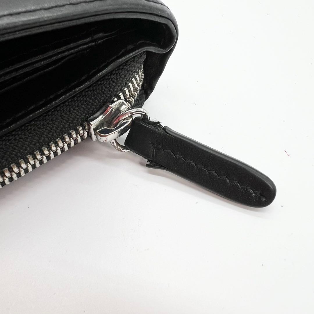 近年モデル✨DIESEL　二つ折り財布　Dロゴ　レザー　ブラック　ミニポーチ付き