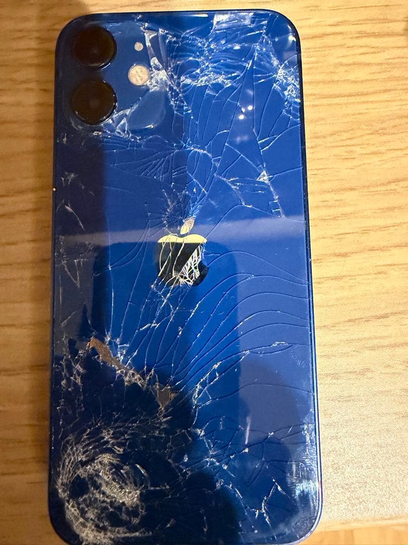 iPhone12mini 256GB ブルー　【背面割れジャンク】