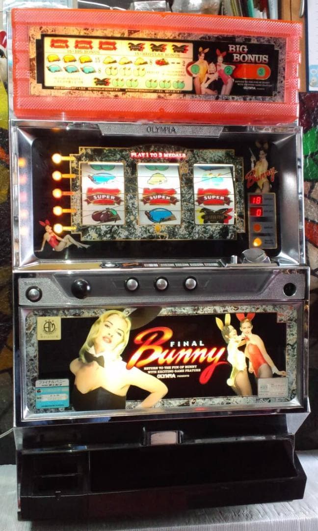 【パチスロ実機】オリンピア★ファイナルバニー【不要機付】４号機・レトロ