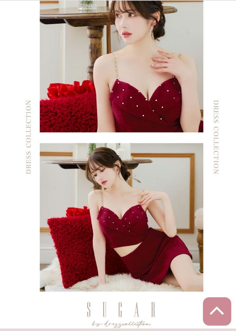 ROBE de FLEURS Glossy/バストビジューセットアップミニドレス