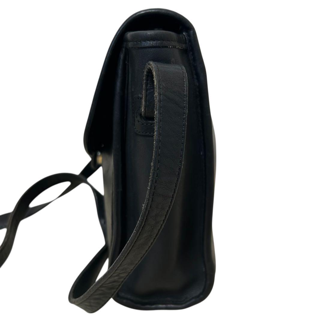 とし様OLD COACHショルダーバッグ レザー ドイツホック 黒 USA製