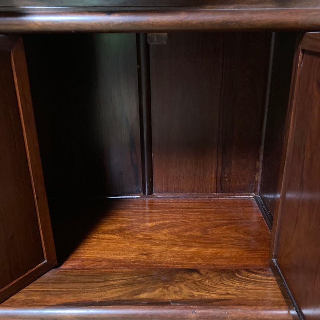 唐木家具 茶箪笥 飾り棚 違い棚 紫檀調 昭和レトロ ビンテージ 送料込み