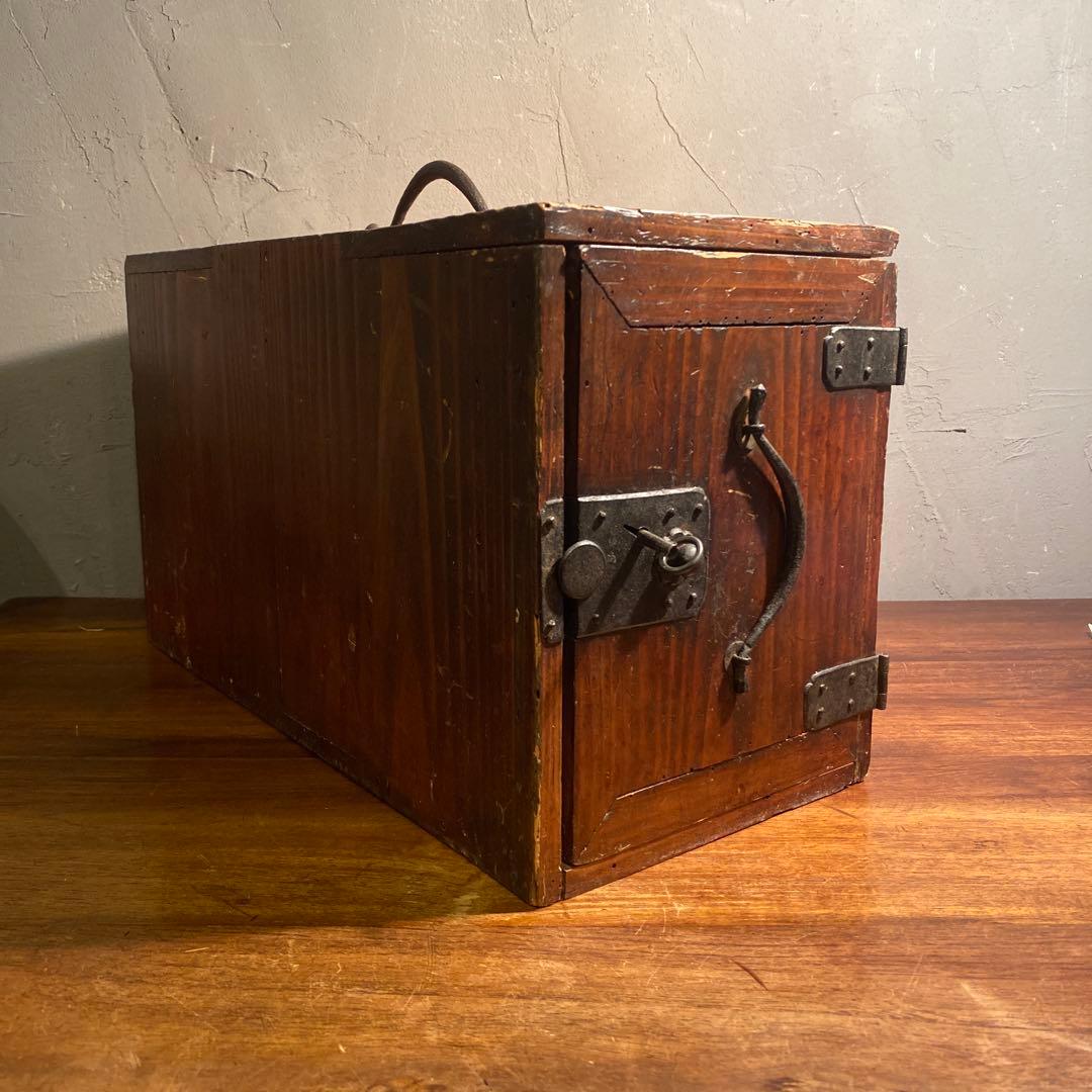 時代物 銭函 小引き出し 箪笥 明治 骨董品 古道具 オブジェ アンティーク