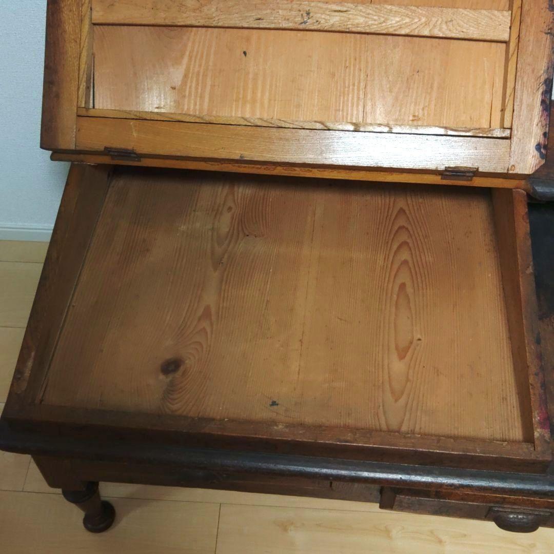 戦前 ? 文机 薬屋 帳場机 胃痛散 日ノ丸 商標 木製 看板 アンティーク