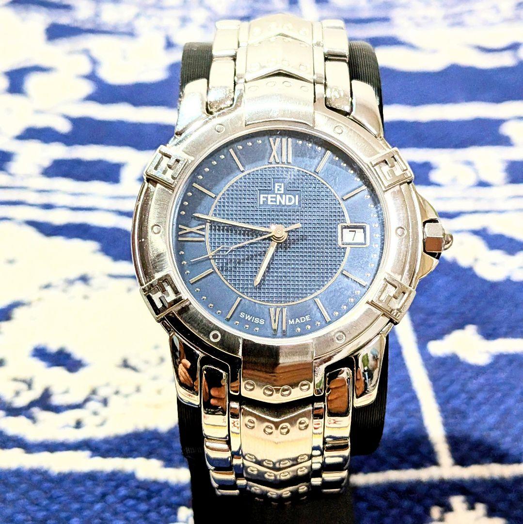 美品 FENDI 3500G　腕時計 スイス製 青文字盤　クォーツ　ZUCCa