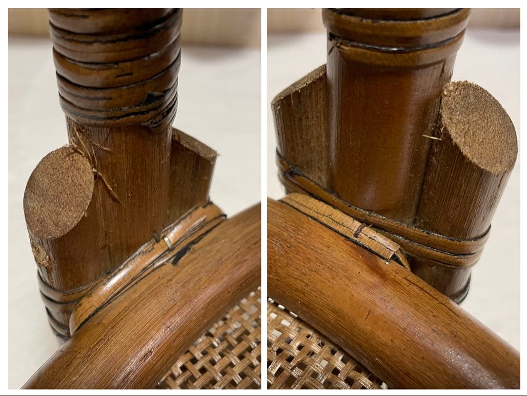 ラタン キャスター付き ガラステーブル コーヒーテーブル アジアン ビンテージ