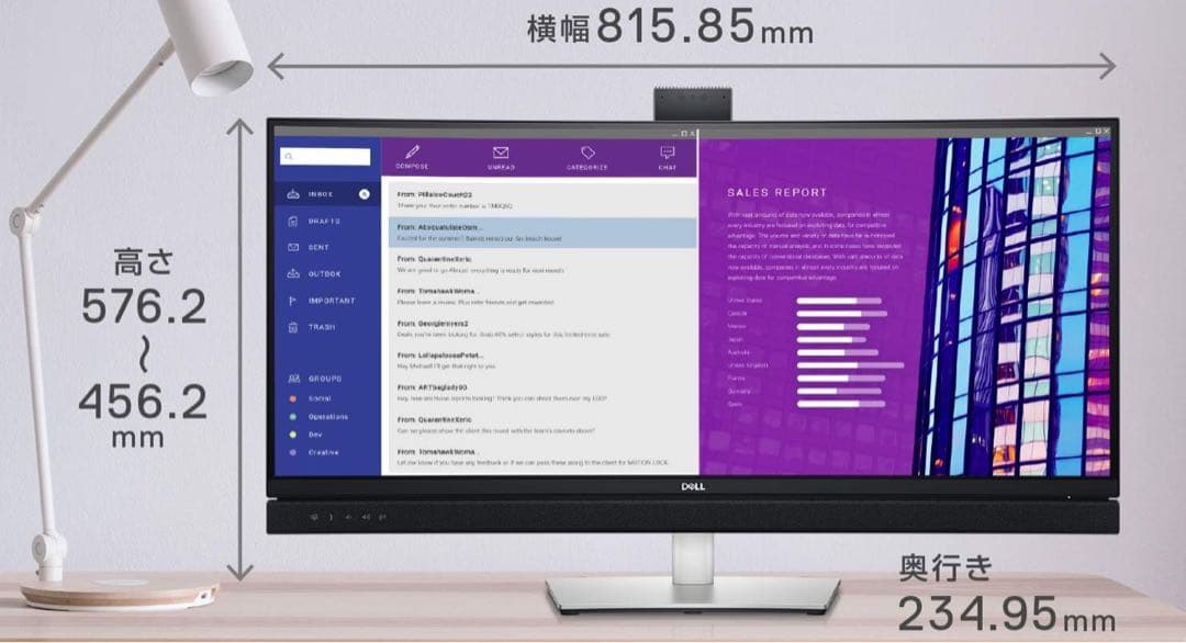 Dell C3422WE 34.14インチ モニターディスプレイ